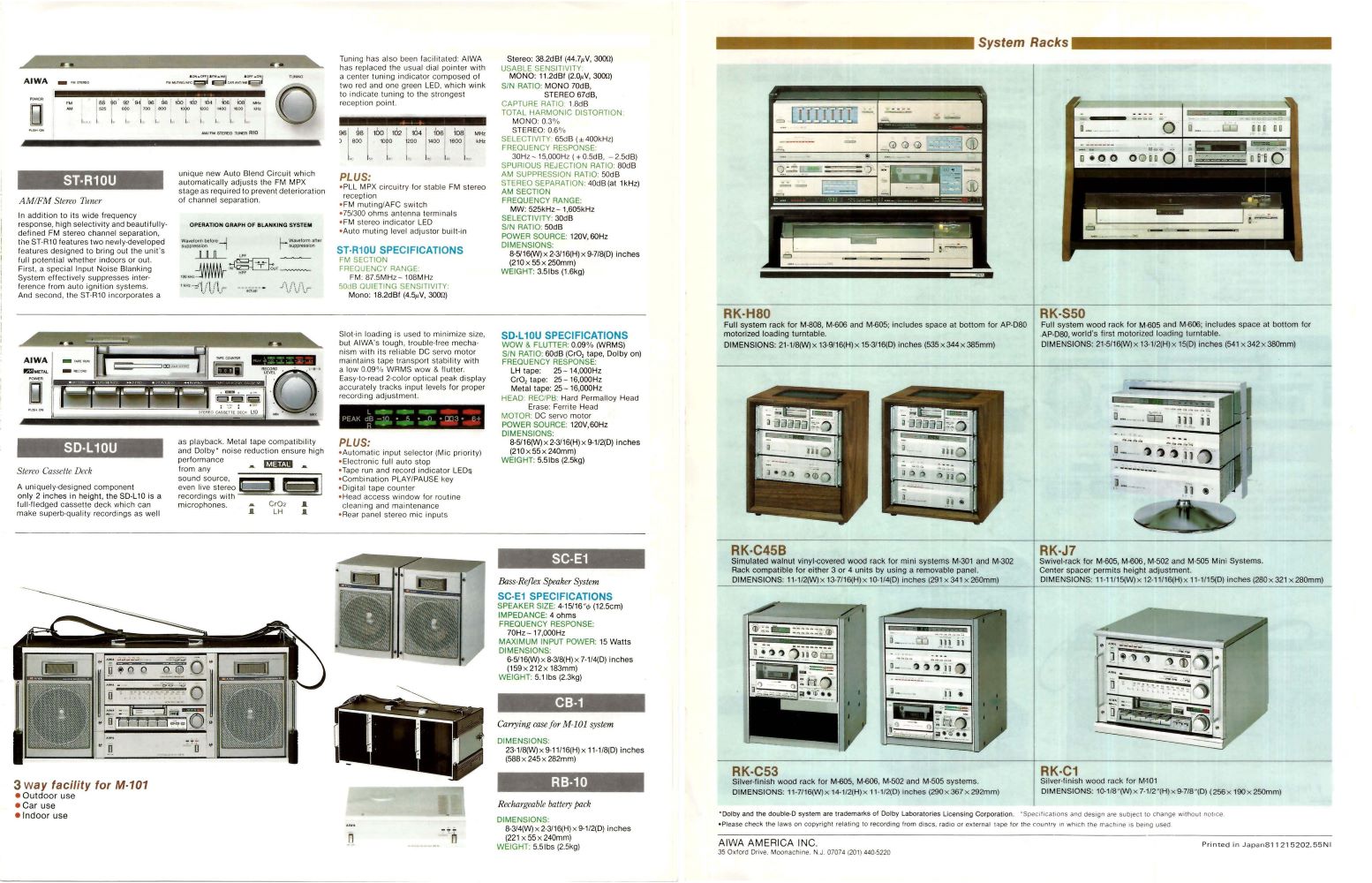 1981-en Mini Component System-Brochure Catalogue Catalog Katalog AIWA 