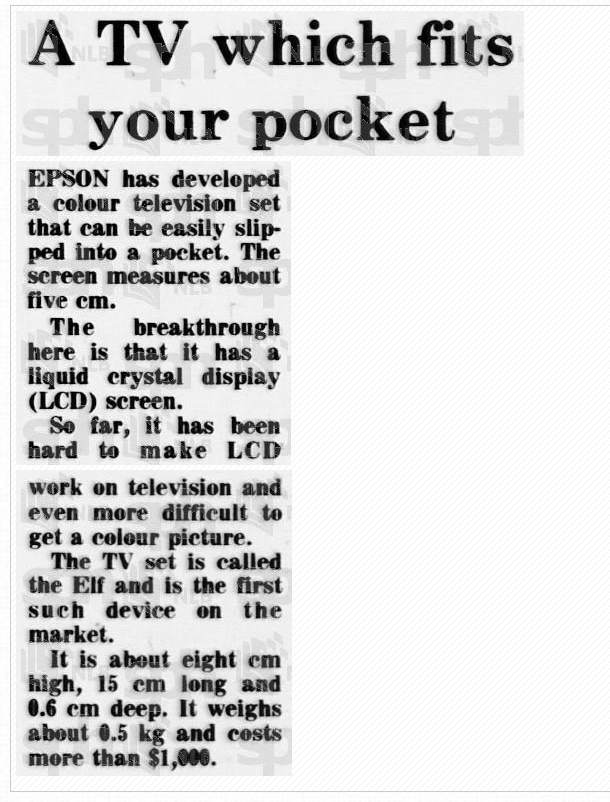 A TV which fits your pocket The Straits Times 1984.png