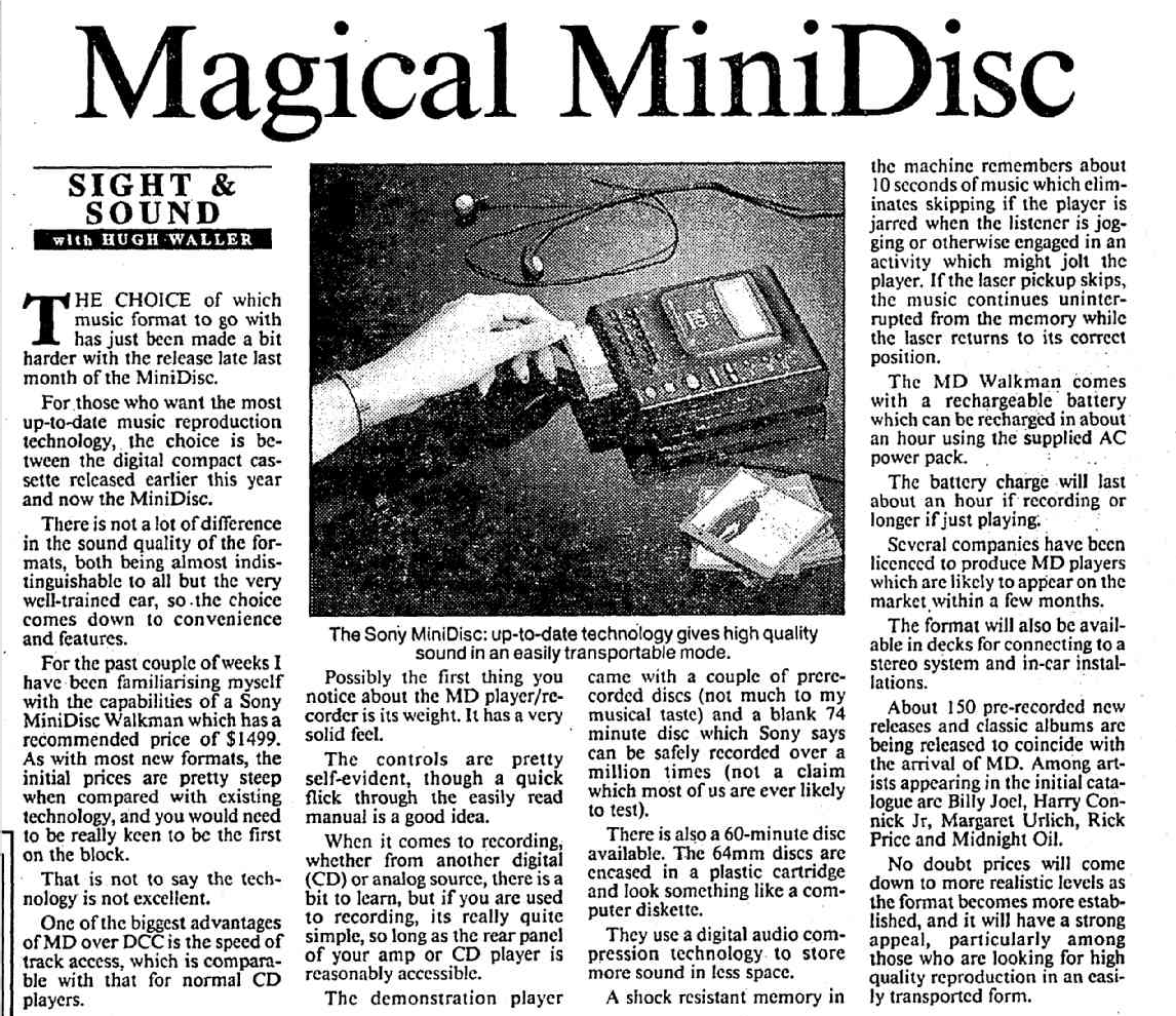 Magical MiniDisc - SIGHT SOUND - The Canberra Times 11 Oct 1993.png