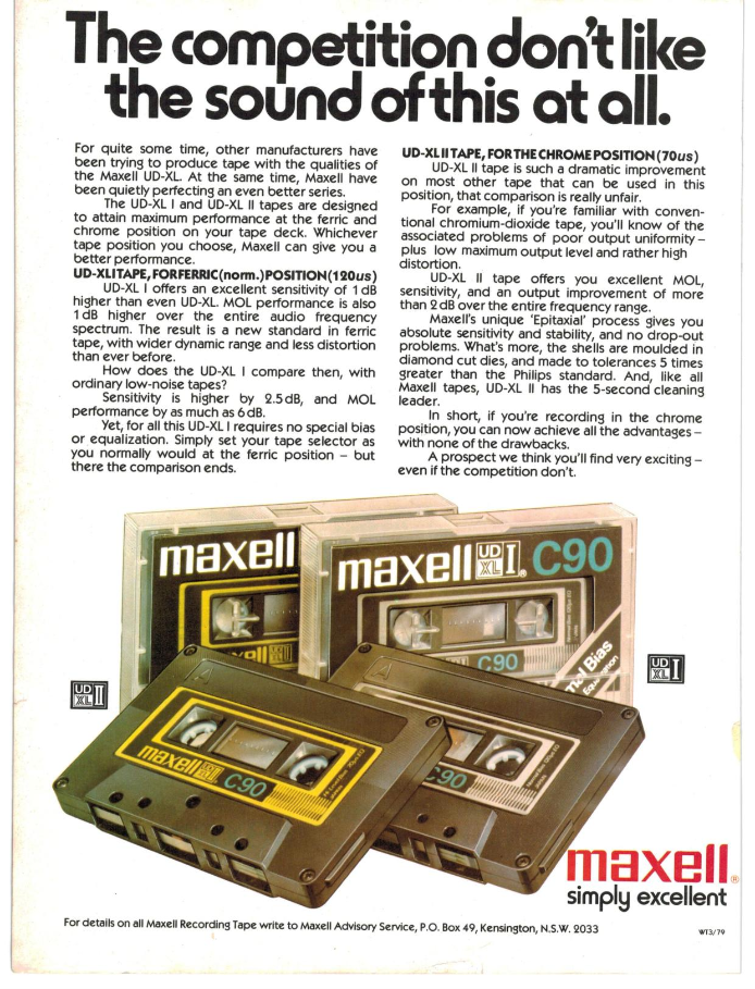 Maxell Sound Recording Tapes Product Brochure, sound recording tape 