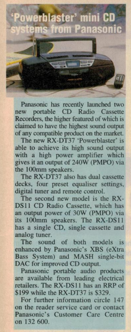 Panasonic RX-DS11 Electronics Australia Magazine 1997.png