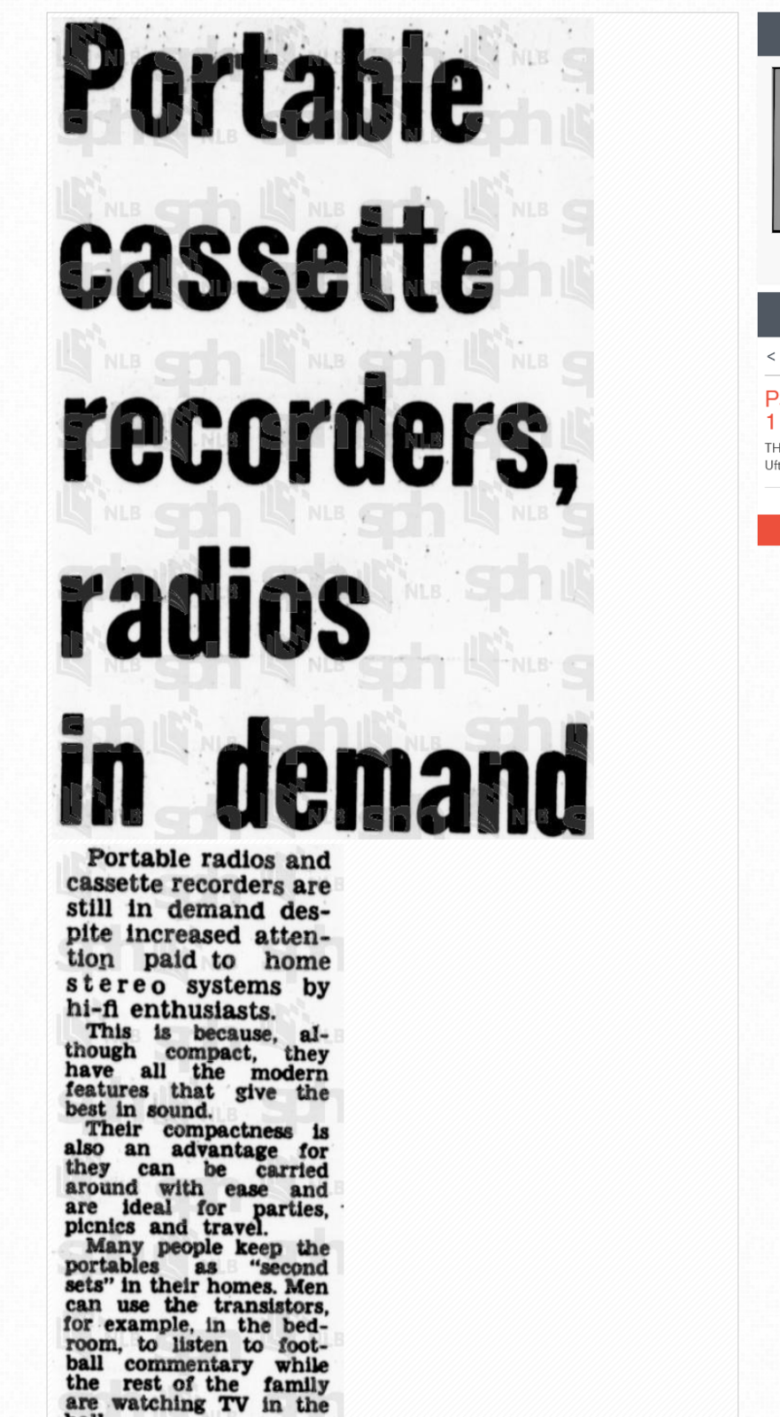 Portable cassette recorders, radios in demand, New Nation 1977 1.png