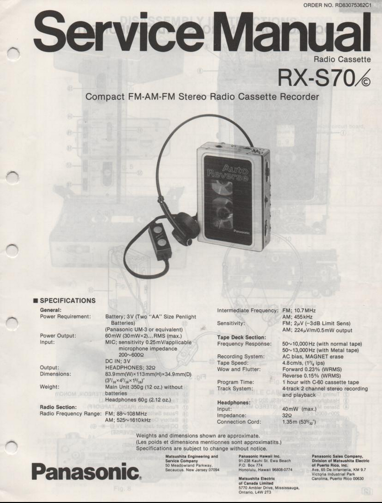 Hi everyone! I have found a panasonic rx-s70 and i want info on it