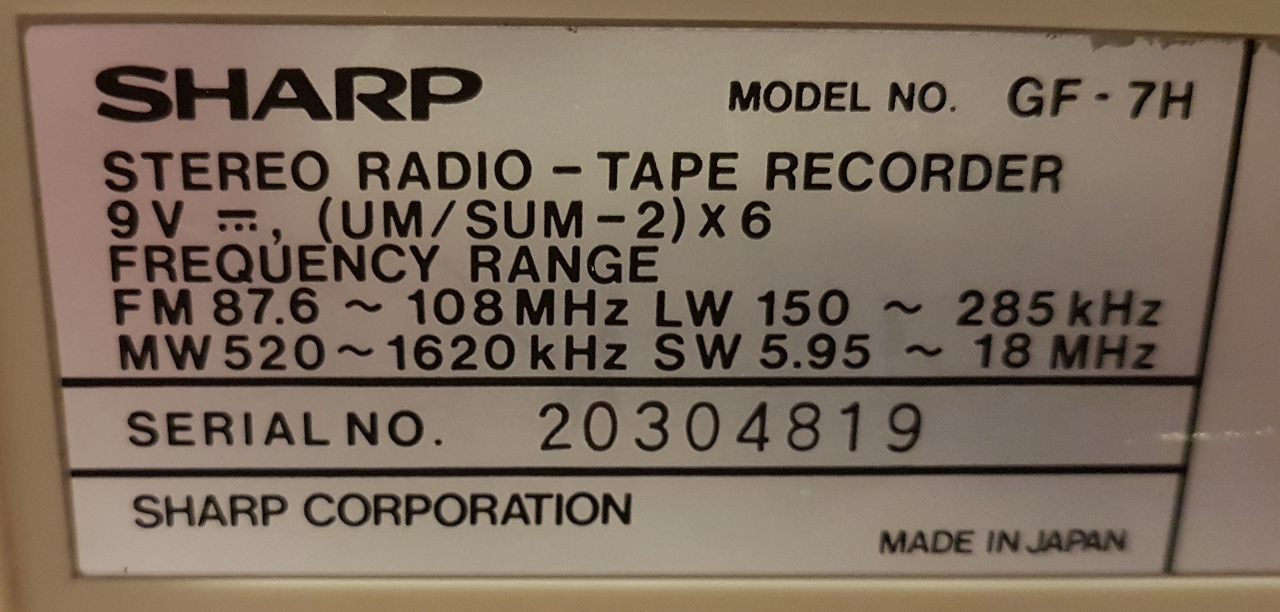 Sharp GF-7H Stereo Radio Recorder - August 2018 (23).jpg