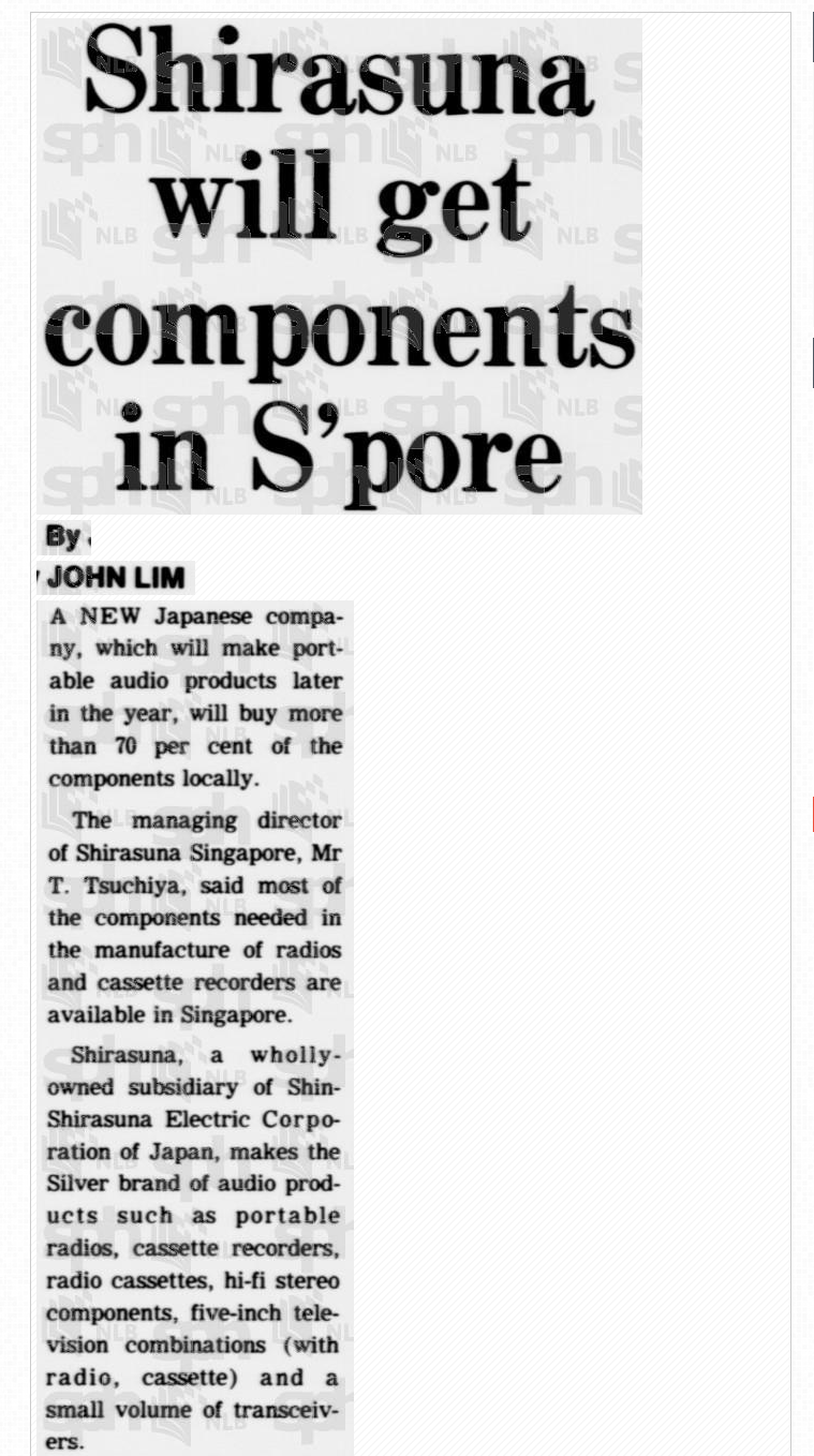 Shirasuna will get components in S'pore 1979 BizTimes 1.png