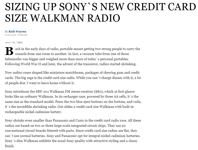 SIZING UP SONY`S NEW CREDIT CARD SIZE WALKMAN RADIO 1985 1.png