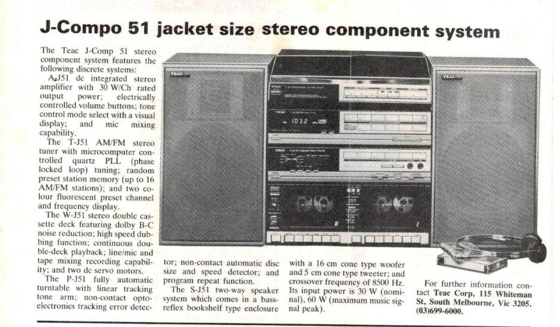 TEAC J-Compo 51 Electronics Today International, Australia 1985.png