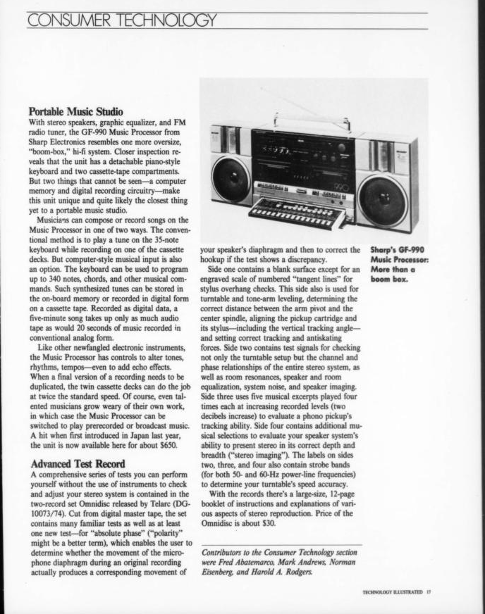 Technology Illustrated 1983-05 Sharp GF-990.png