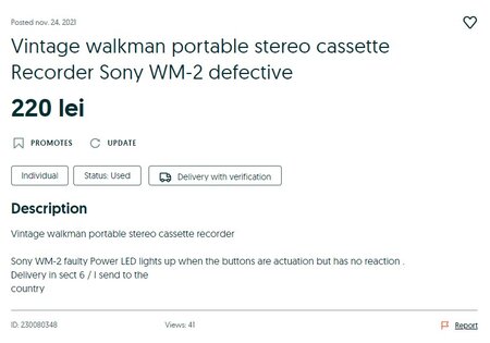 Sony WM-DD9 Used Walkman DD Quartz Portable Cassette Player Rare Tested  Working