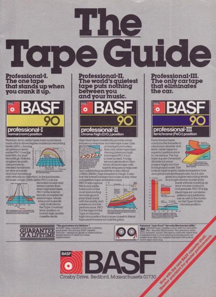 BASF_The_Tape_Guide-BASF_Professional_Blank_Audio_Cassette_Tapes_Specifications