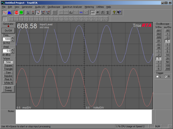 1Khz signal UXPro Vol8 no clipping