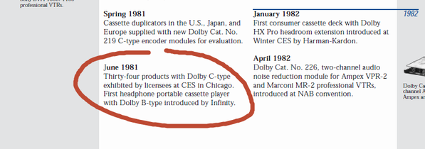 First dolby walkman